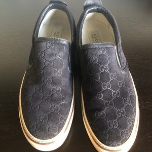 Men's Suede GG Embossed Slip On Sneakers, 9,5